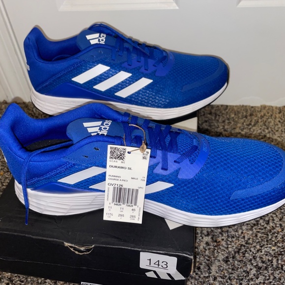 Adidas Duramo SL Blue Running Sneakers Athletic Size Mens 11.5 - Picture 5 of 9